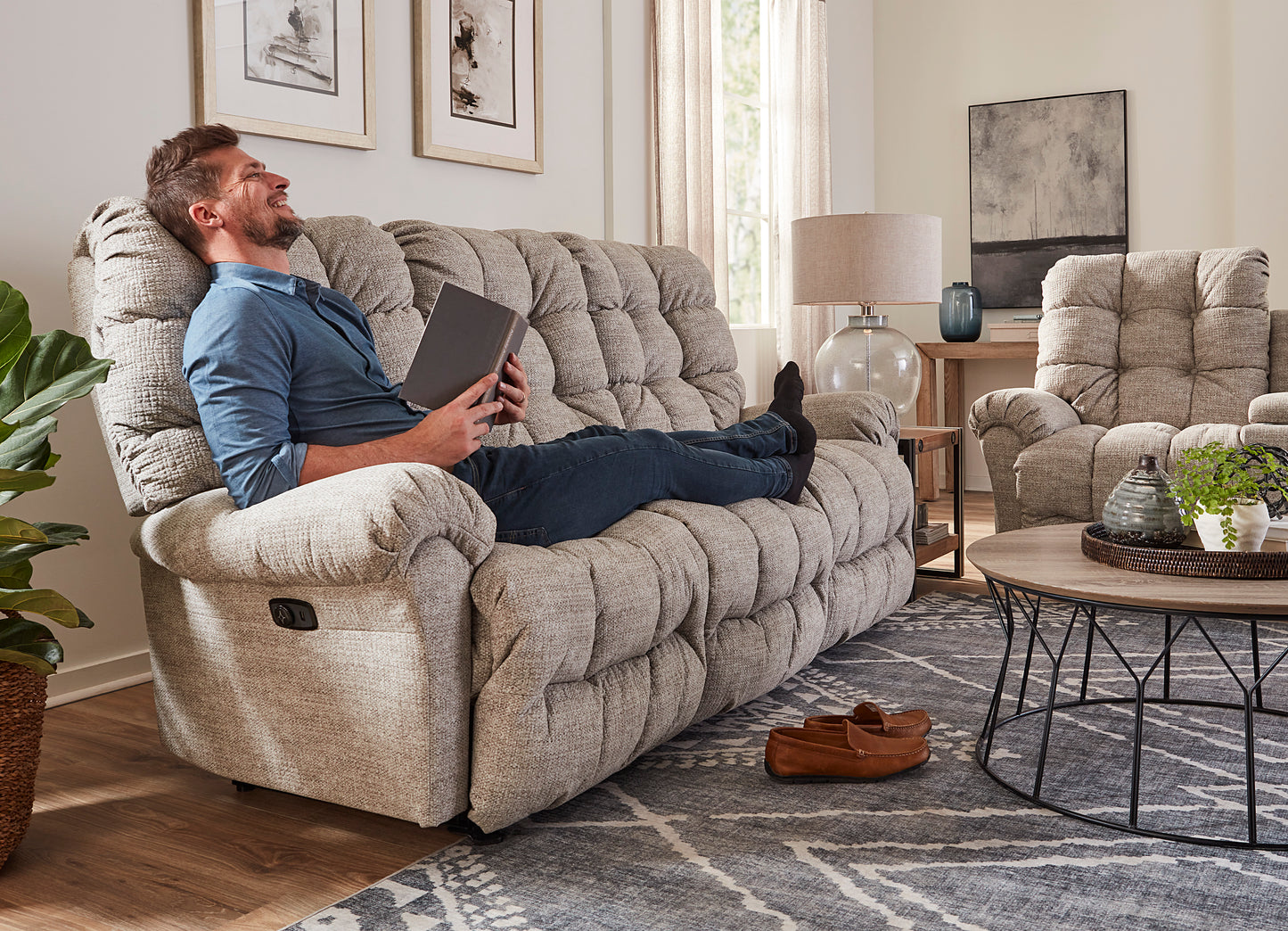 S715 Corey Power Reclining Sofa with Adjustable head tilt