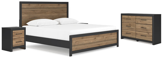Vertani King Panel Bed with Dresser and 2 Nightstands