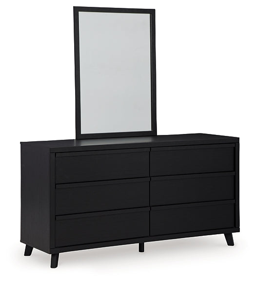 Danziar Queen Panel Headboard with Mirrored Dresser