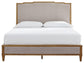 Sharlance California King Upholstered Panel Bed with Mirrored Dresser