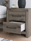 Graystorm Full Panel Bed with Mirrored Dresser and Nightstand