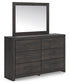 Hollivern Twin Panel Bed with Storage with Mirrored Dresser and Nightstand