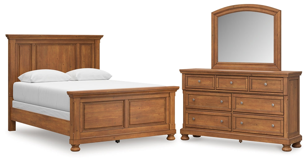Feddinger Queen Panel Bed with Mirrored Dresser