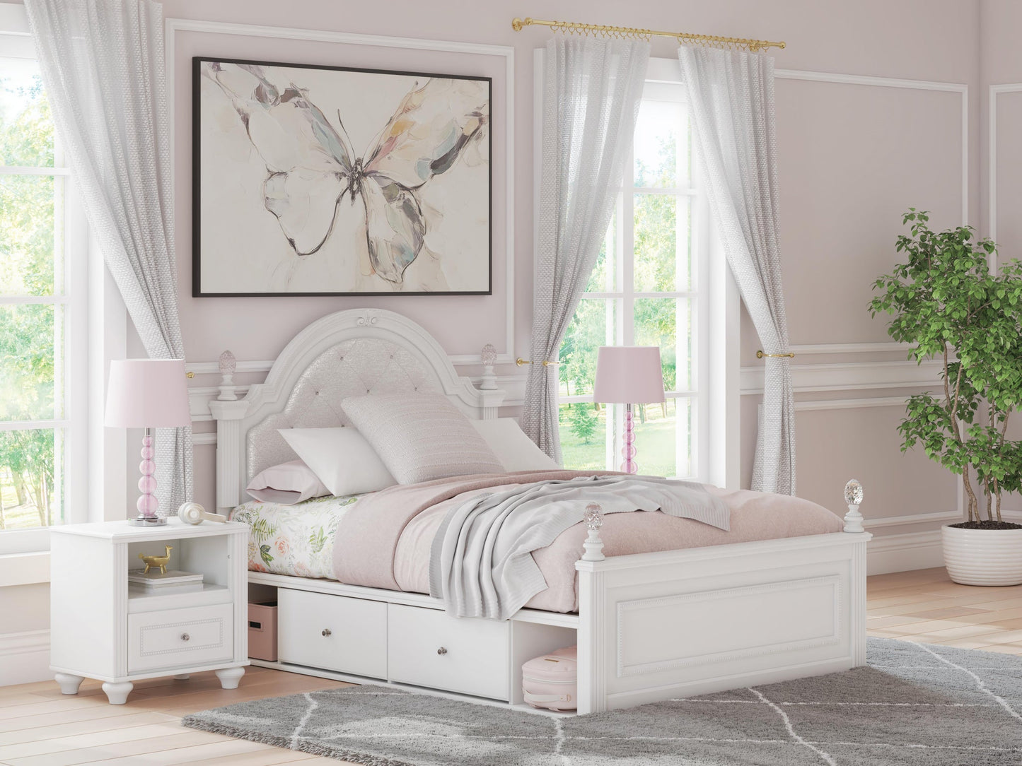 Kozlani Full Upholstered Panel Storage Bed