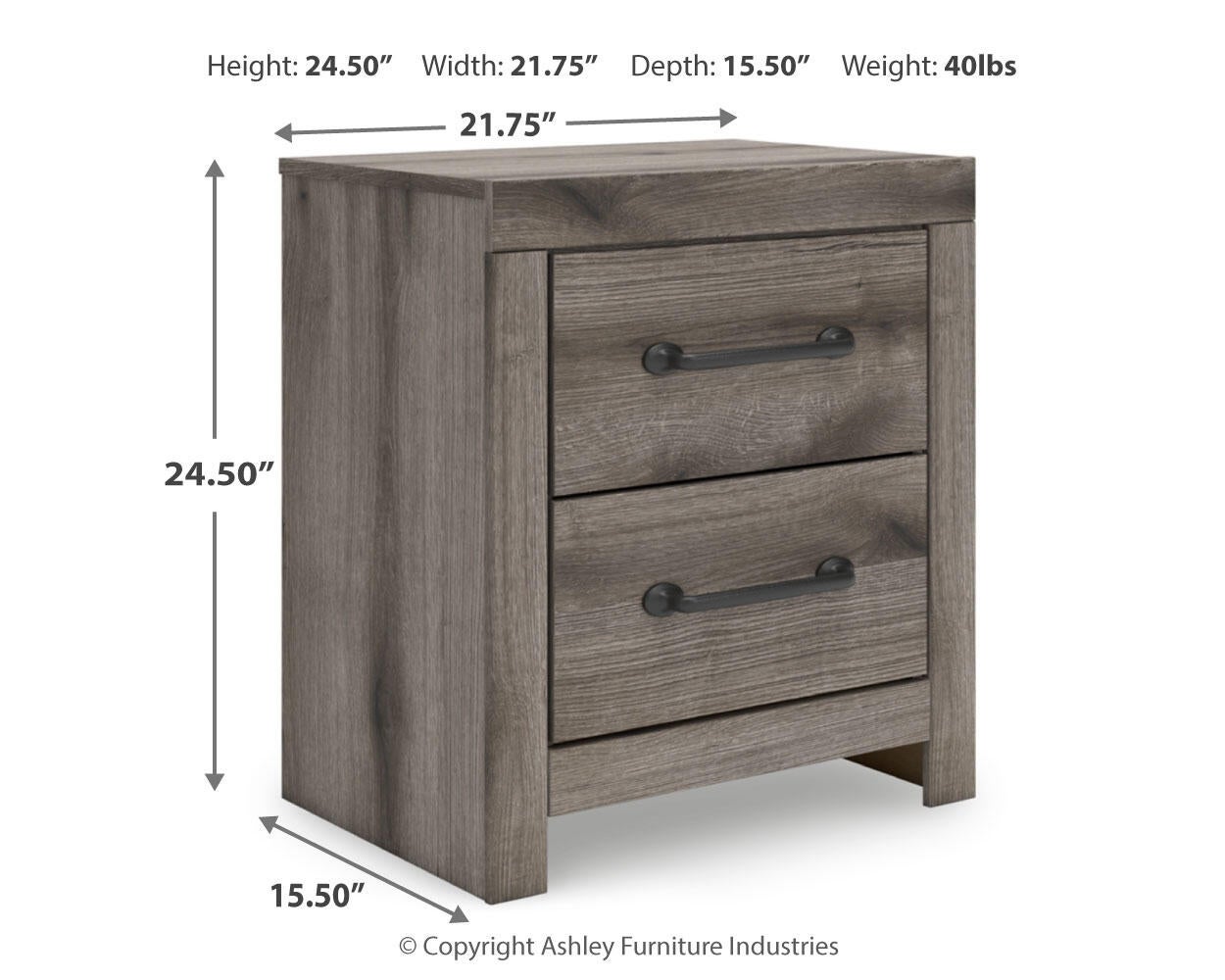 Graystorm Full Panel Bed with Storage, Dresser, Mirror, Chest and Nightstand