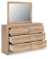 Hollymount King Upholstered Panel Bed, Dresser, Mirror and Nightstand