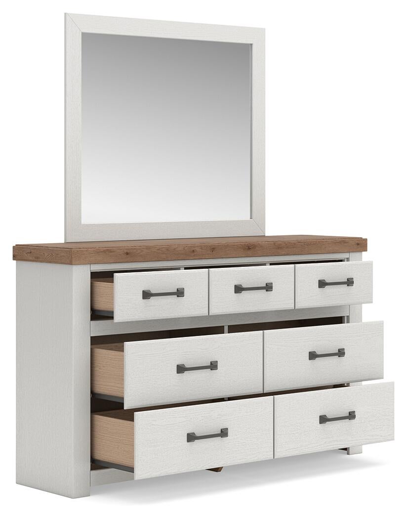 Savonport King Panel Bed with Storage, Dresser, Mirror, Chest and Nightstand