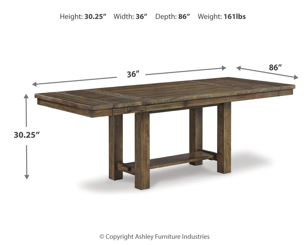 Moriville RECT Dining Room EXT Table