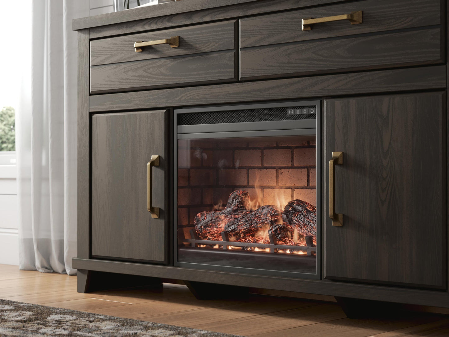 Brazen Valley 60" TV Stand with Electric Fireplace