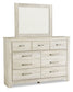Bellaby Queen Panel Bed with Mirrored Dresser, Chest and Nightstand